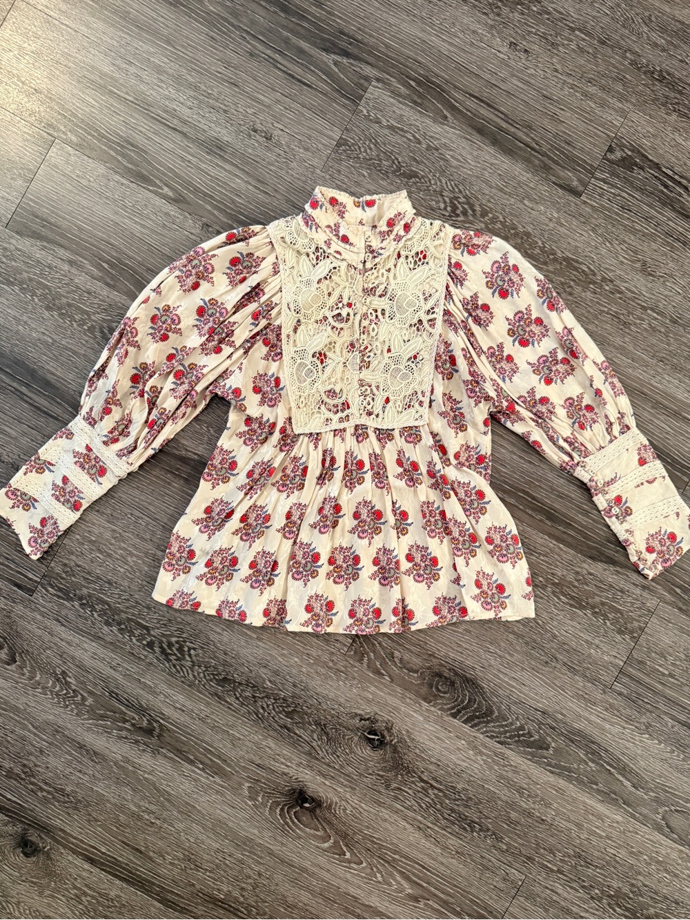 ByTiMo Jacquard Lace Blouse In Posy